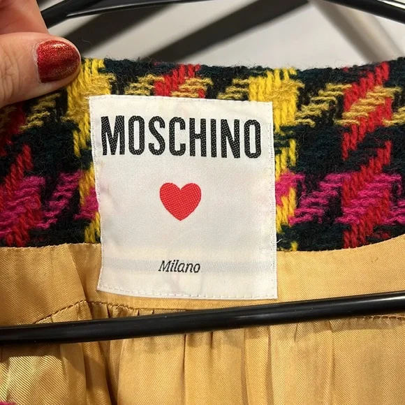 Vintage Love Moschino Women's Houndstooth Lightweight Coat - Picture 2 of 9